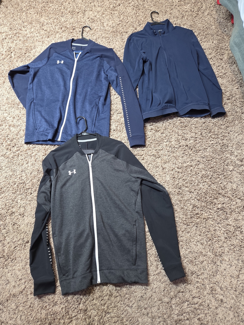 Under Armour Men's Jackets - Navy and Charcoal with Black Accents